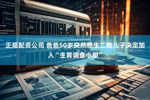 正规配资公司 爸爸50岁突然想生二胎儿子决定加入“生育调查小组”